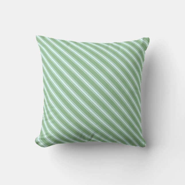 Dark Sea Green and Light Cyan Pattern Throw Pillow (Front)