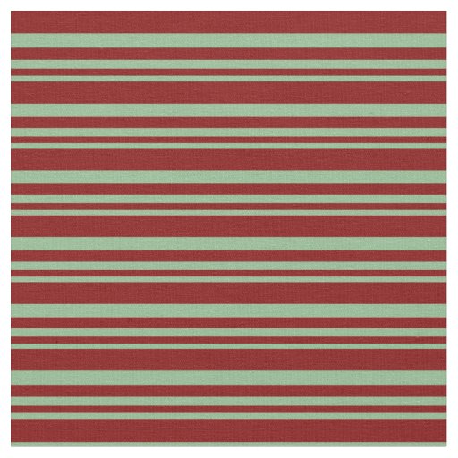 Dark Sea Green and Maroon Stripes Pattern Fabric