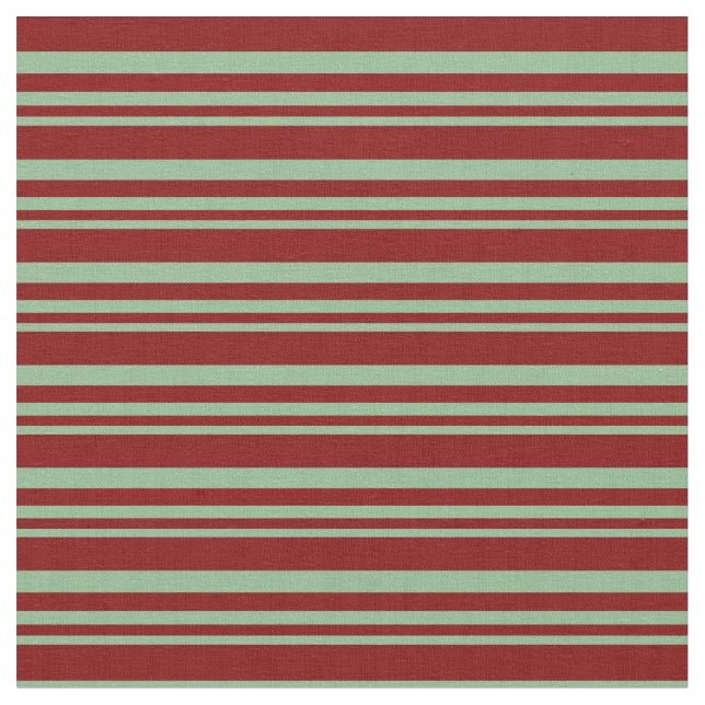Dark Sea Green and Maroon Stripes Pattern Fabric (Close Up)