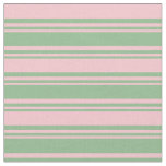 [ Thumbnail: Dark Sea Green and Pink Colored Stripes Fabric ]