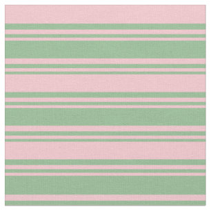 Dark Sea Green and Pink Colored Stripes Fabric