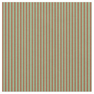 Dark Sea Green and Sienna Colored Stripes Pattern Fabric
