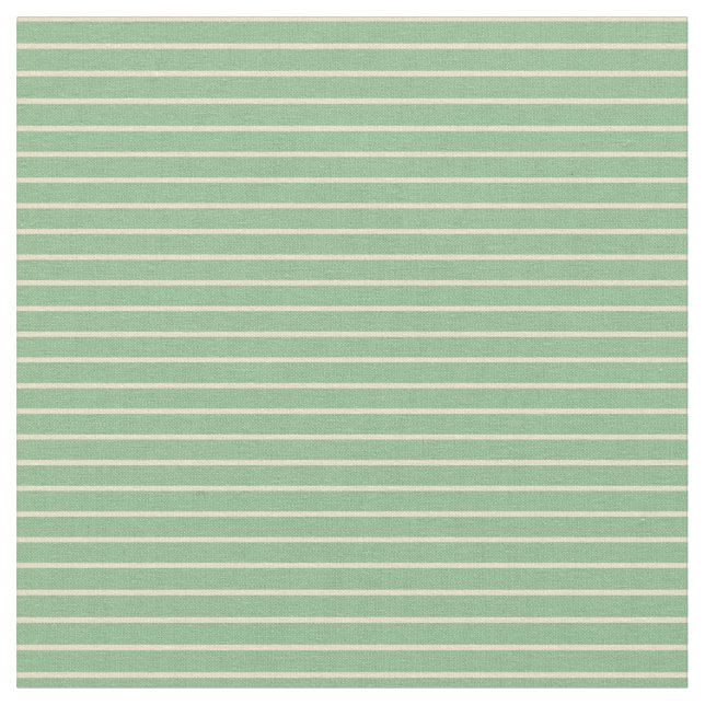 Dark Sea Green and Tan Stripes/Lines Pattern Fabric (Close Up)