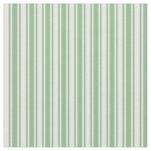 Dark Sea Green & Beige Lines Pattern Fabric