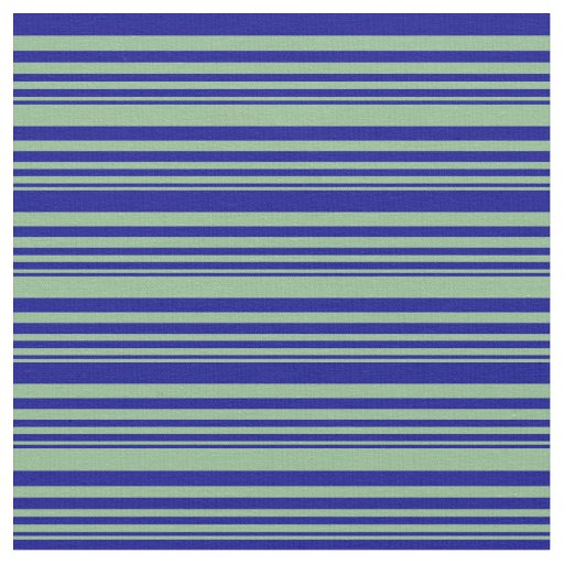 Dark Sea Green & Dark Blue Stripes Fabric