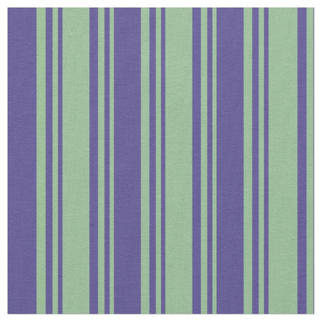 Dark Sea Green & Dark Slate Blue Stripes Pattern Fabric (Close Up)