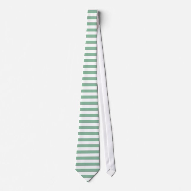 Dark Sea Green Horizontal Stripes Neck Tie (Front)