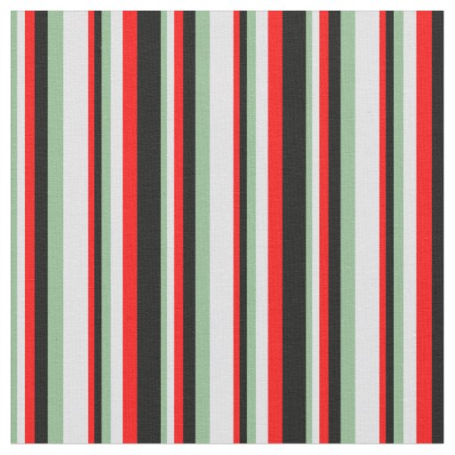 Dark Sea Green, Lavender, Red & Black Pattern Fabric