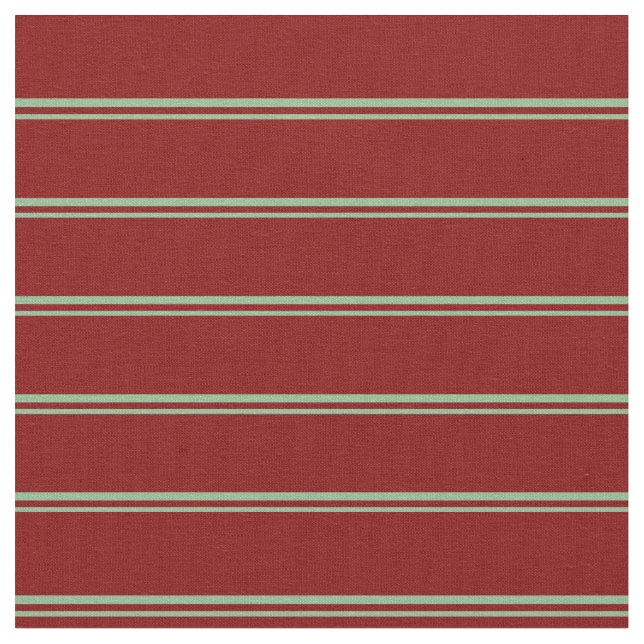 Dark Sea Green & Maroon Colored Lines Fabric (Close Up)