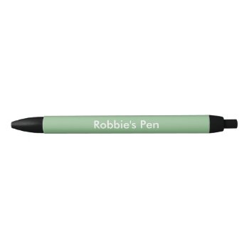 Dark Sea Green Personalized Black Ink Pen by Kullaz at Zazzle