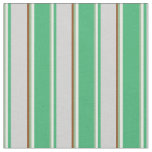 [ Thumbnail: Dark Sea Green, White, Sea Green, Grey & Brown Fabric ]