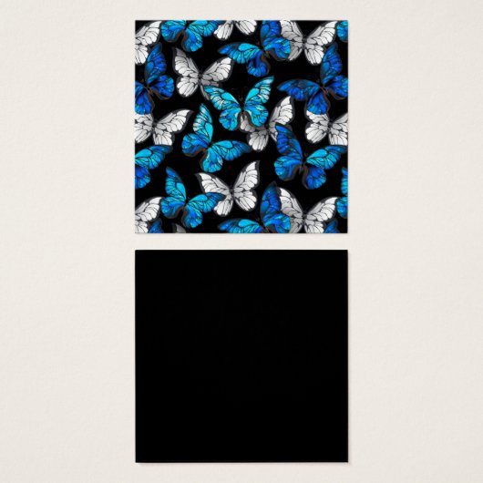 Dark Seamless Pattern with Blue Butterflies Morpho (Front & Back)