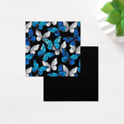 Dark Seamless Pattern with Blue Butterflies Morpho (Desk)