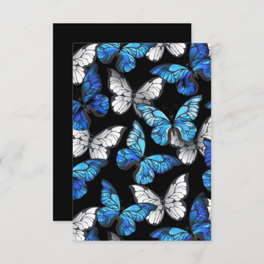 Dark Seamless Pattern with Blue Butterflies Morpho (Front/Back)