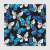 Dark Seamless Pattern with Blue Butterflies Morpho (Front)