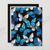 Dark Seamless Pattern with Blue Butterflies Morpho (Front/Back)