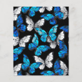 Dark Seamless Pattern with Blue Butterflies Morpho (Front)