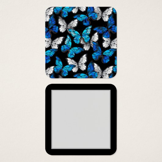 Dark Seamless Pattern with Blue Butterflies Morpho (Front & Back)