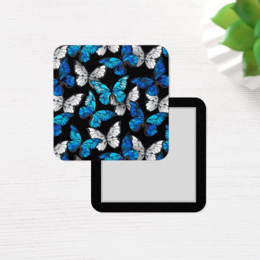 Dark Seamless Pattern with Blue Butterflies Morpho (Desk)