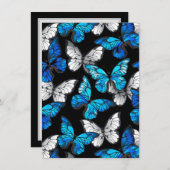 Dark Seamless Pattern with Blue Butterflies Morpho (Front/Back)