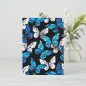 Dark Seamless Pattern with Blue Butterflies Morpho (Standing Front)