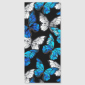 Dark Seamless Pattern with Blue Butterflies Morpho (Front)
