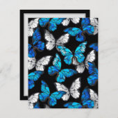 Dark Seamless Pattern with Blue Butterflies Morpho (Front/Back)