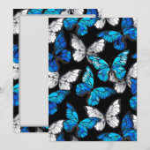 Dark Seamless Pattern with Blue Butterflies Morpho (Front/Back)