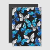 Dark Seamless Pattern with Blue Butterflies Morpho (Front/Back)