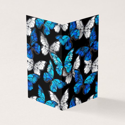 Dark Seamless Pattern with Blue Butterflies Morpho (Outside)