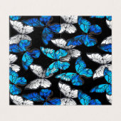 Dark Seamless Pattern with Blue Butterflies Morpho (Outside Unfolded)