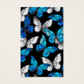 Dark Seamless Pattern with Blue Butterflies Morpho (Front)