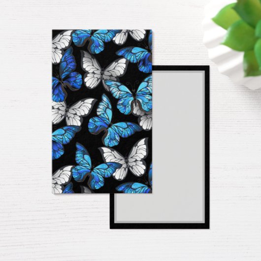 Dark Seamless Pattern with Blue Butterflies Morpho (Desk)