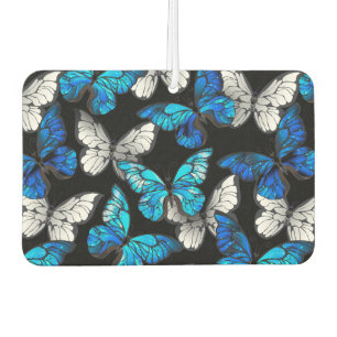 Dark Seamless Pattern with Blue Butterflies Morpho Air Freshener