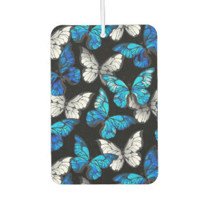 Dark Seamless Pattern with Blue Butterflies Morpho Air Freshener
