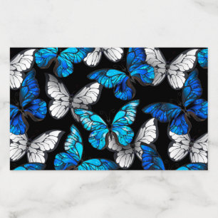 Dark Seamless Pattern with Blue Butterflies Morpho Envelope Liner