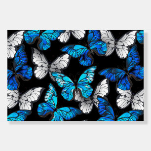 Dark Seamless Pattern with Blue Butterflies Morpho Foam Board