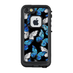 Dark Seamless Pattern with Blue Butterflies Morpho LifeProof FRĒ iPhone SE/5/5s Case