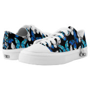 Dark Seamless Pattern With Blue Butterflies Morpho Low-top Sneakers at Zazzle