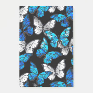 Dark Seamless Pattern with Blue Butterflies Morpho Post-it Notes