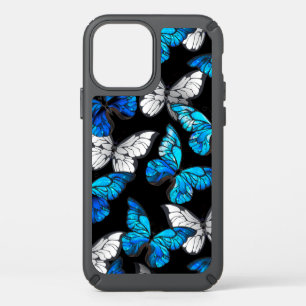 Dark Seamless Pattern with Blue Butterflies Morpho Speck iPhone 12 Pro Case