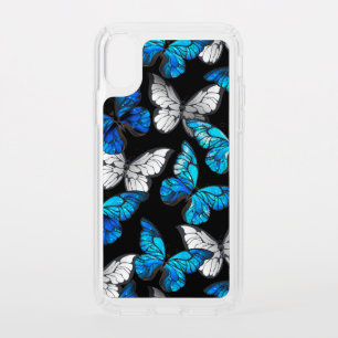 Dark Seamless Pattern with Blue Butterflies Morpho Speck iPhone XS Case