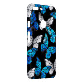 Dark Seamless Pattern with Blue Butterflies Morpho Uncommon Google Pixel XL Case (Back/Right)