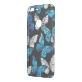 Dark Seamless Pattern with Blue Butterflies Morpho Uncommon Google Pixel XL Case (Back/Left)