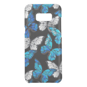 Dark Seamless Pattern with Blue Butterflies Morpho Uncommon Samsung Galaxy S8+ Case