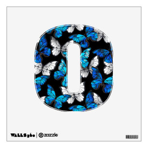Dark Seamless Pattern with Blue Butterflies Morpho Wall Decal