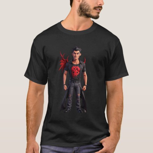 Dark Seraph Male Devil Angel T_Shirt Design 