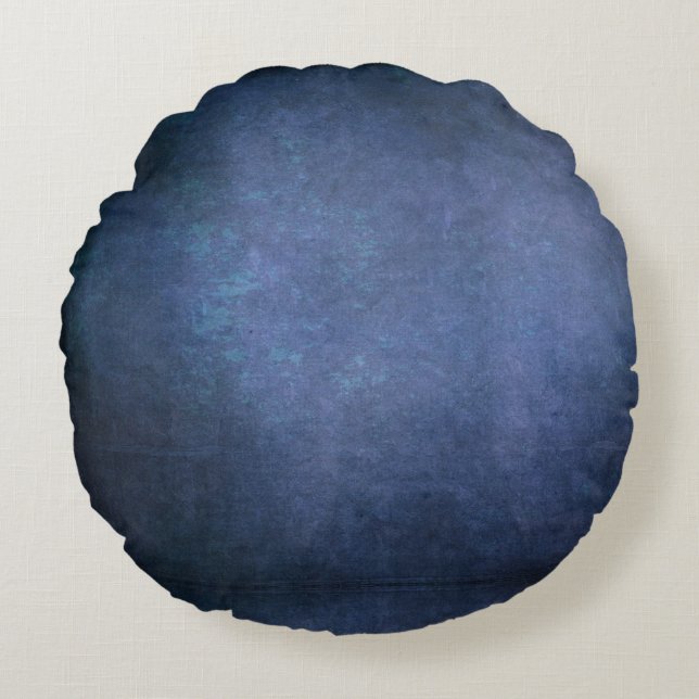 Dark Shadow Grunge Background - Blue  Round Pillow (Front)