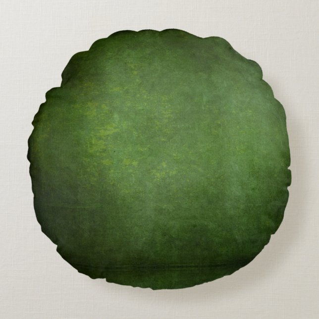 Dark Shadow Grunge Background - Green Round Pillow (Front)