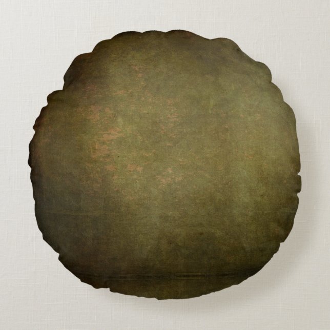 Dark Shadow Grunge Background - Sepia Round Pillow (Front)